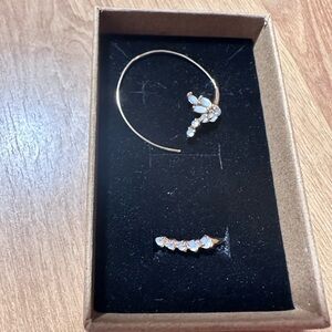 Laurie Fleming One of a Kind Gold Asymmetrical Pair Hoop Earrings